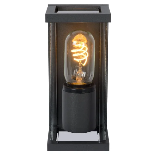 Настенный светильник Claire Mini 27885/01/30 Lucide уличный IP54 чёрный 1 лампа, плафон прозрачный в стиле современный E27 фото 7